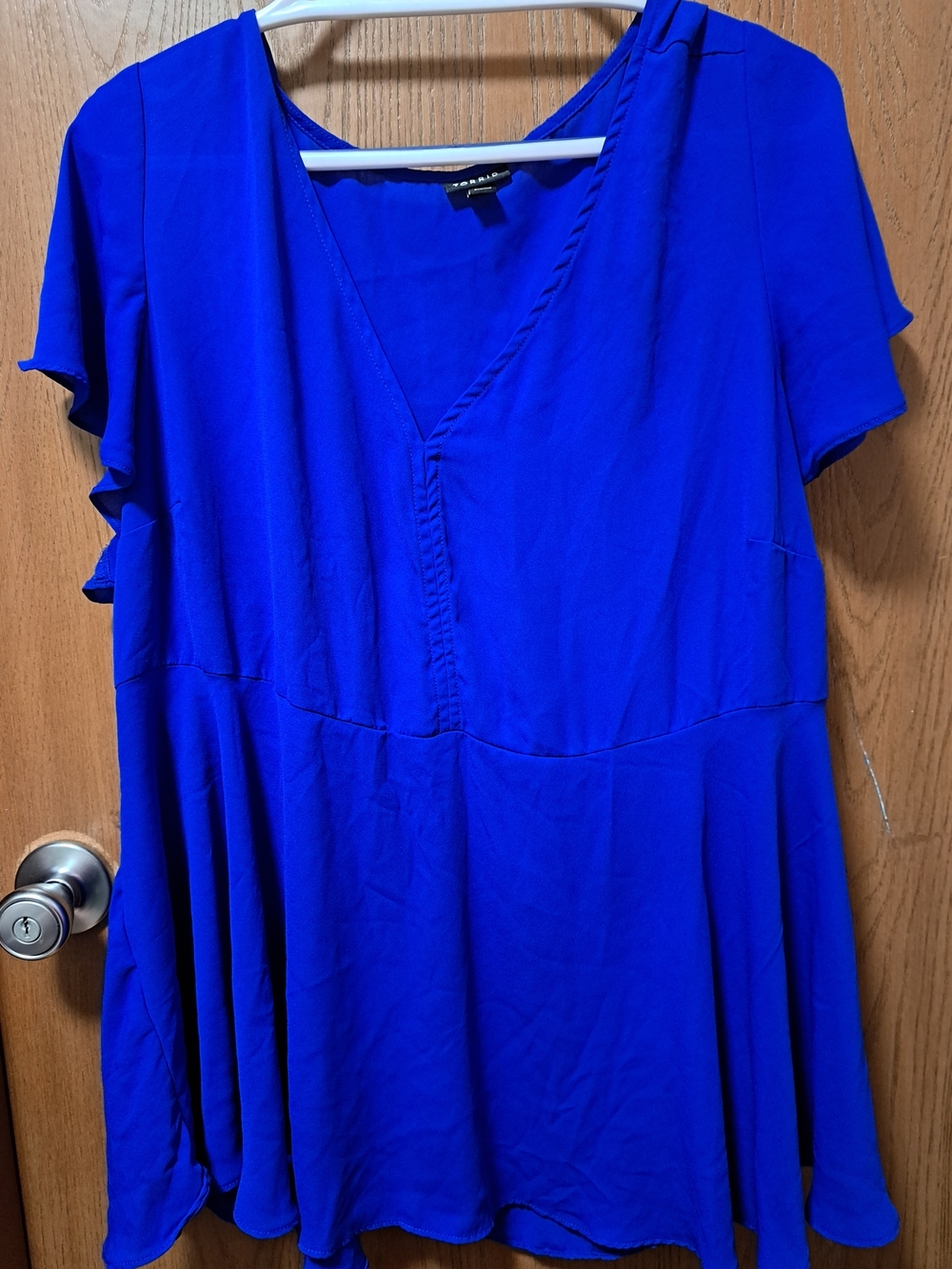 torrid Royal Blue V-Neck Peplum Blouse